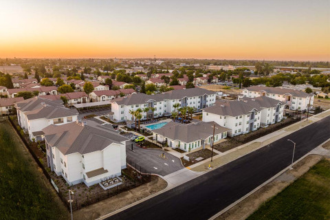 Aerial Photo of The Retreat Apartments Affordable Housing Complex in Merced, CA